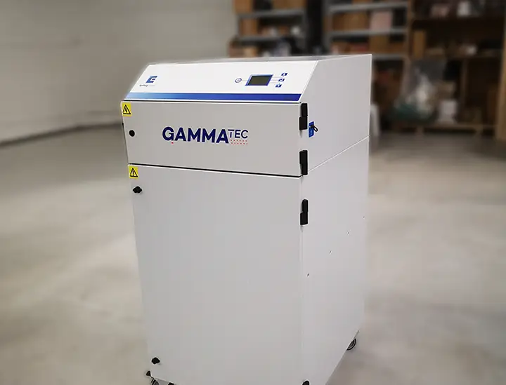 Un filtre tour blanc BOFA étiquetée GAMMA-TEC avec un écran numérique.